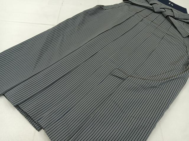 平和屋着物●男性　行灯袴　縞　正絹　逸品　BAAX6551hj