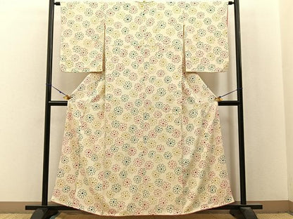 平和屋着物■上質な小紋　絞り　花　正絹　逸品　BAAX6555hj