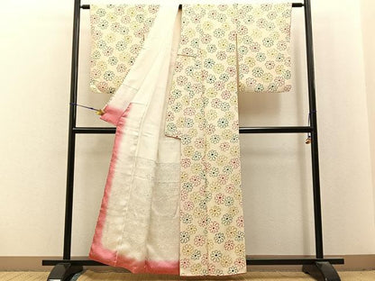 平和屋着物■上質な小紋　絞り　花　正絹　逸品　BAAX6555hj