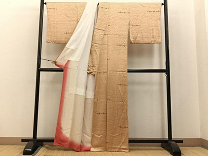 平和屋着物■上質な小紋　草花文　正絹　逸品　BAAX6556hj