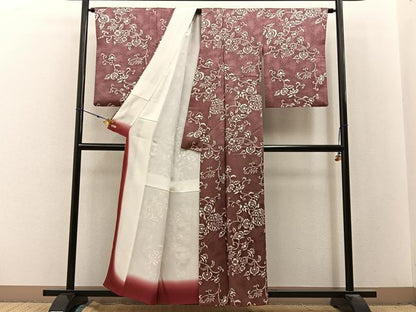 平和屋着物■上質な小紋　更紗花唐草文　三越扱い　正絹　逸品　BAAX6560hj