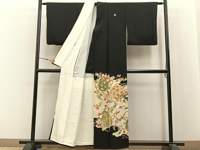 平和屋着物■豪華黒留袖　作家物　花籠文　金彩　正絹　逸品　BAAX6561hj