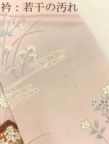 平和屋着物■上質な小紋　文箱草花文　暈し染め　金彩　正絹　逸品　BAAX6566hj