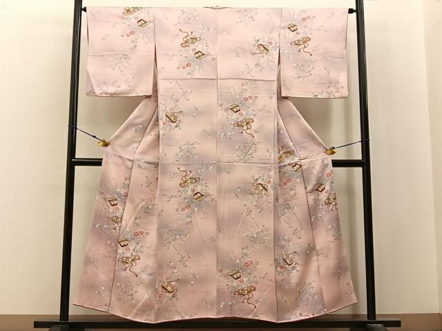平和屋着物■上質な小紋　文箱草花文　暈し染め　金彩　正絹　逸品　BAAX6566hj