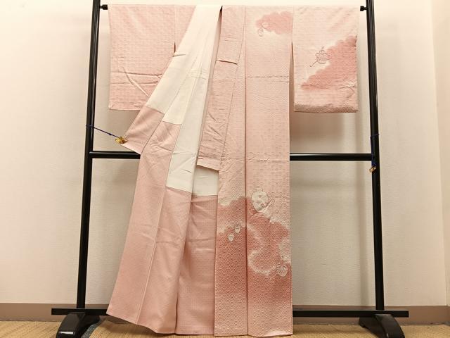 平和屋着物■訪問着　総刺繍　仕覆陶器花文　暈し染め　正絹　逸品　BAAX6571hj