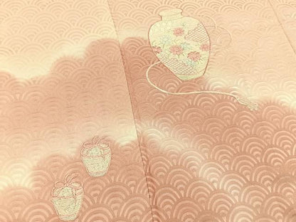 平和屋着物■訪問着　総刺繍　仕覆陶器花文　暈し染め　正絹　逸品　BAAX6571hj