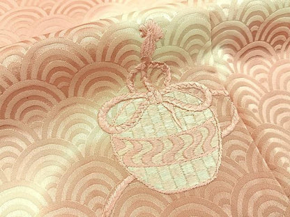 平和屋着物■訪問着　総刺繍　仕覆陶器花文　暈し染め　正絹　逸品　BAAX6571hj
