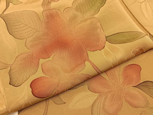 平和屋着物●上質な小紋　地紋起こし　草花文　金彩　正絹　逸品　BAAX6576hj
