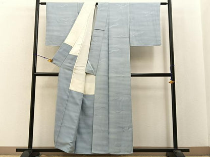平和屋着物■上質な小紋　雲重ね草花文　暈し染め　正絹　逸品　BAAX6579hj