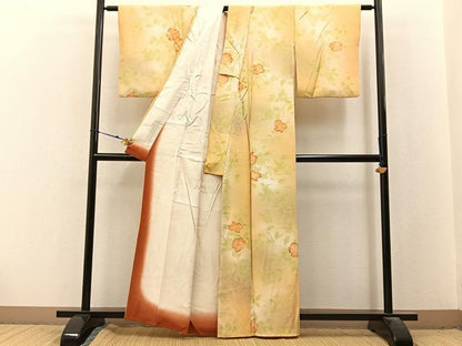 平和屋着物■上質な小紋　草花文　暈し染め　正絹　逸品　BAAX6580hj