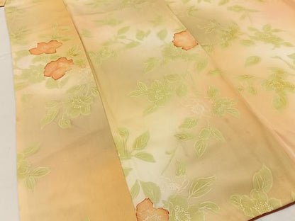 平和屋着物■上質な小紋　草花文　暈し染め　正絹　逸品　BAAX6580hj