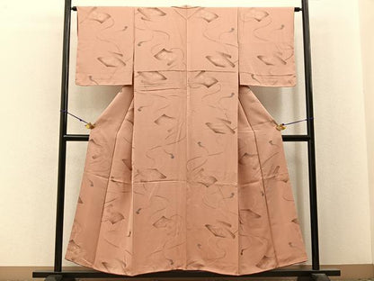 平和屋着物●上質な小紋　地紋起こし　花絵巻　正絹　逸品　未使用　BAAX6587hj