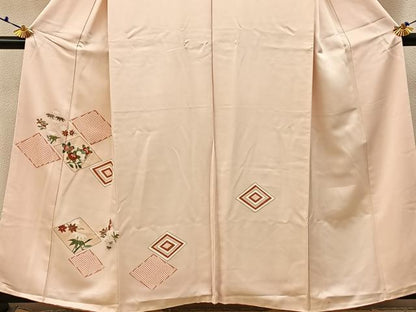 平和屋着物■訪問着　刺繍　菱花文　金彩　正絹　逸品　BAAX6589hj