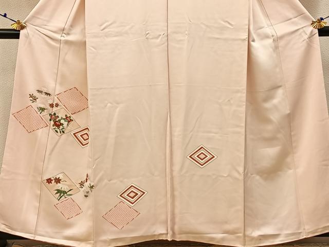 平和屋着物■訪問着　刺繍　菱花文　金彩　正絹　逸品　BAAX6589hj