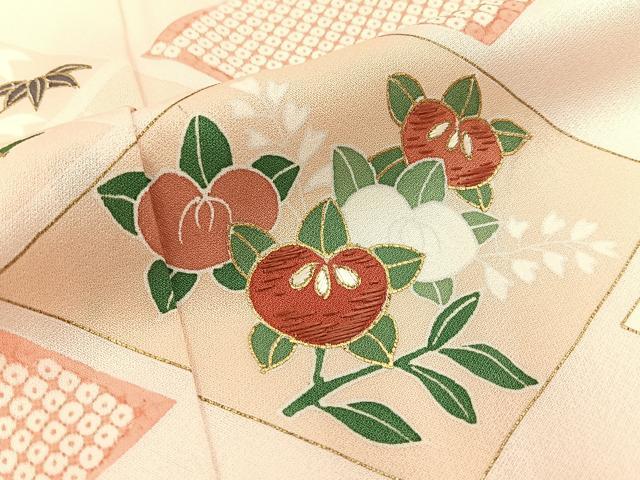 平和屋着物■訪問着　刺繍　菱花文　金彩　正絹　逸品　BAAX6589hj