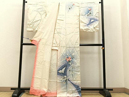 平和屋着物■訪問着　草花文　暈し染め　正絹　逸品　BAAX6590hj