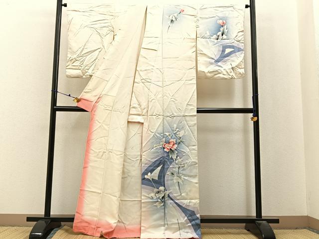 平和屋着物■訪問着　草花文　暈し染め　正絹　逸品　BAAX6590hj