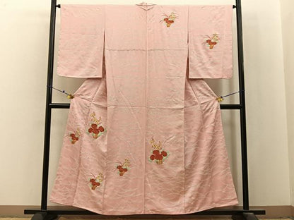 平和屋着物■訪問着　駒刺繍　花籠文　正絹　逸品　未使用　BAAX6592hj