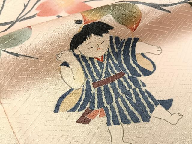 平和屋着物■訪問着　友禅　作家物　童子遊び　暈し染め　正絹　逸品　BAAX6595hj
