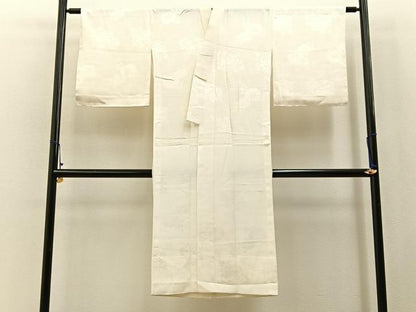 平和屋着物■長襦袢　無双仕立て　流水花地紋　正絹　逸品　BAAX6596hj
