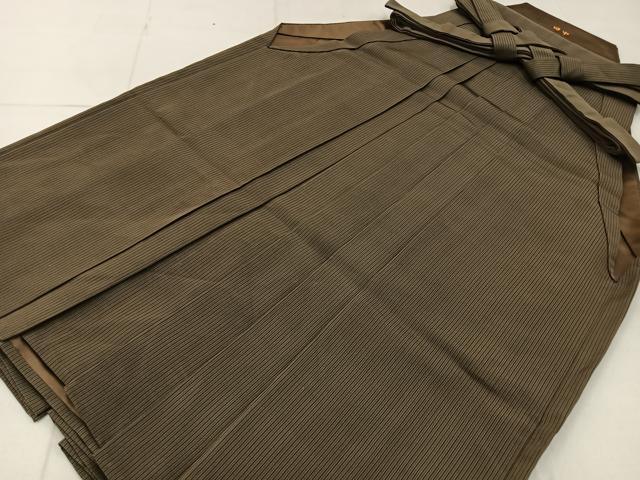 平和屋着物●男性　行灯袴　縞　正絹　逸品　BAAX6604hj