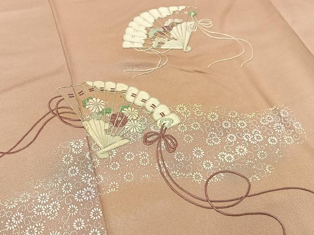 平和屋着物■訪問着　駒刺繍　檜扇松菊文　暈し染め　正絹　逸品　BAAX6606hj