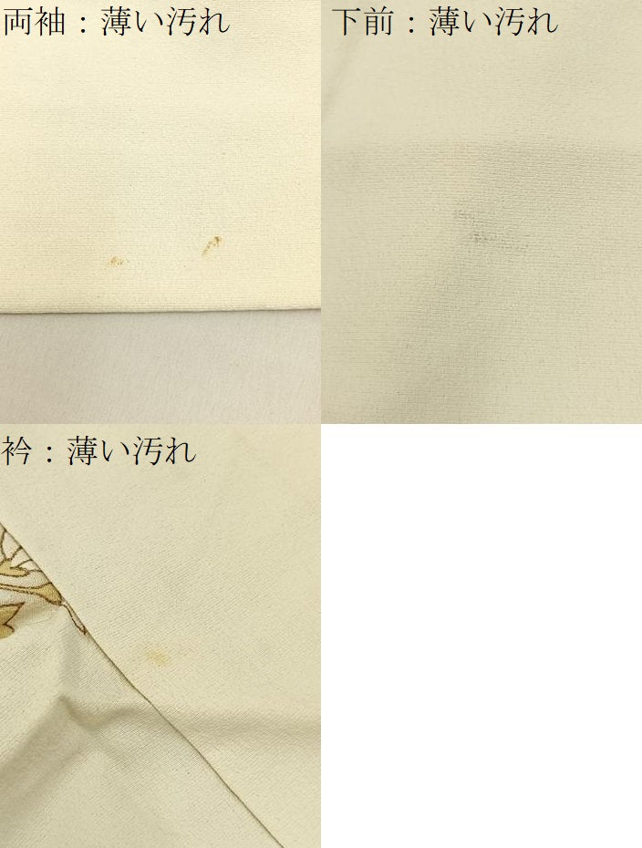平和屋着物■訪問着　草花文　金銀彩　正絹　逸品　BAAX6607hj