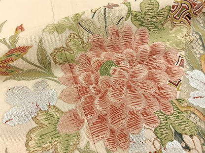 平和屋着物■訪問着　草花文　金銀彩　正絹　逸品　BAAX6607hj