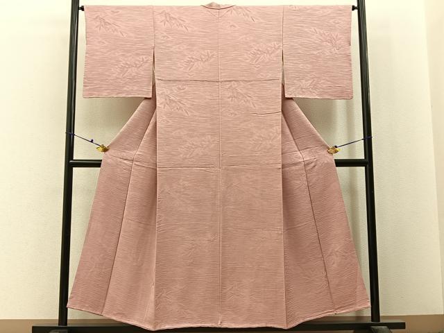平和屋着物■上質な色無地　笹地紋　虹色　正絹　逸品　BAAX6610hj