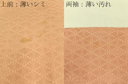 平和屋着物■上質な色無地　花菱地紋　赤香色　正絹　逸品　BAAX6612hj