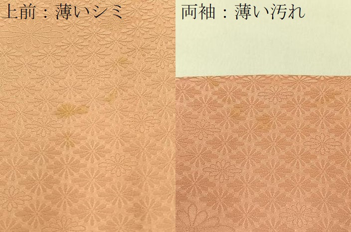 平和屋着物■上質な色無地　花菱地紋　赤香色　正絹　逸品　BAAX6612hj