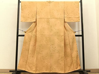 平和屋着物●上質な小紋　地紋起こし　流水文　正絹　逸品　未使用　BAAX6616hj