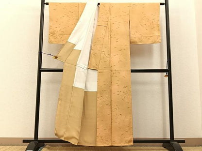平和屋着物●上質な小紋　地紋起こし　流水文　正絹　逸品　未使用　BAAX6616hj