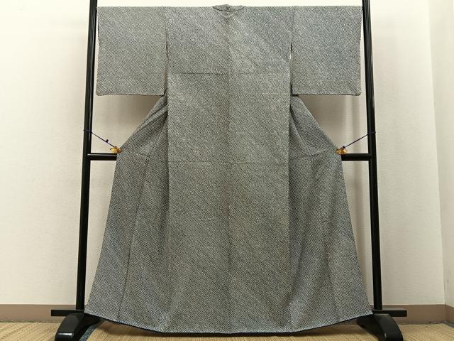 平和屋着物■大変加工の良い総絞り小紋　正絹　逸品　BAAX6618hj