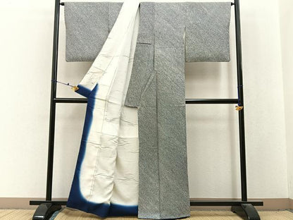 平和屋着物■大変加工の良い総絞り小紋　正絹　逸品　BAAX6618hj
