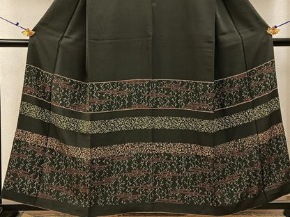 平和屋着物■訪問着　横段草花文　金彩　正絹　逸品　BAAX6619hj