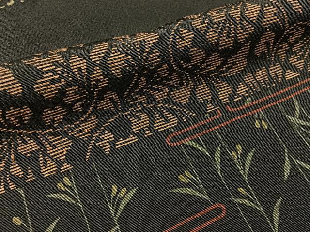 平和屋着物■訪問着　横段草花文　金彩　正絹　逸品　BAAX6619hj