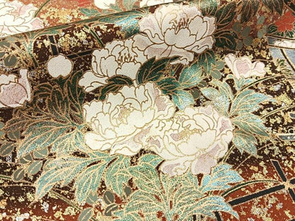 平和屋着物■豪華黒留袖　御所車花文　暈し染め　金銀彩　正絹　逸品　BAAX6620hj