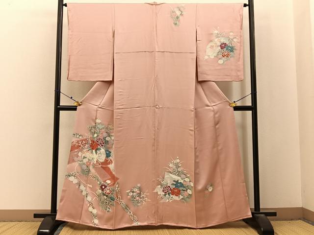 平和屋着物■訪問着　鼓花文　暈し染め　正絹　逸品　BAAX6624hj