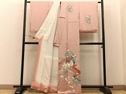 平和屋着物■訪問着　鼓花文　暈し染め　正絹　逸品　BAAX6624hj