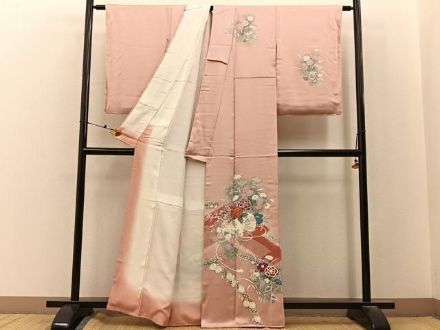 平和屋着物■訪問着　鼓花文　暈し染め　正絹　逸品　BAAX6624hj