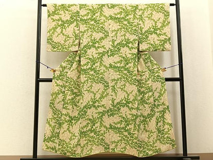 平和屋着物■上質な小紋　梅楓文　正絹　逸品　BAAX6626hj