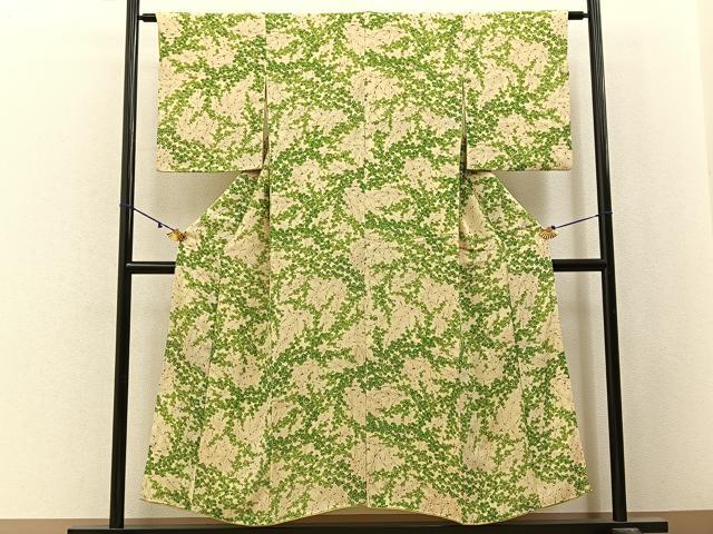 平和屋着物■上質な小紋　梅楓文　正絹　逸品　BAAX6626hj