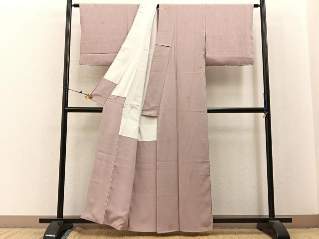 平和屋着物■上質な小紋　草花文　銀糸　正絹　逸品　BAAX6627hj