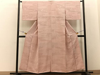 平和屋着物■上質な色無地　流水草花地紋　虹色　正絹　逸品　BAAX6628hj