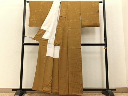 平和屋着物●上質な小紋　地紋起こし　竜田川文　正絹　逸品　BAAX6631hj