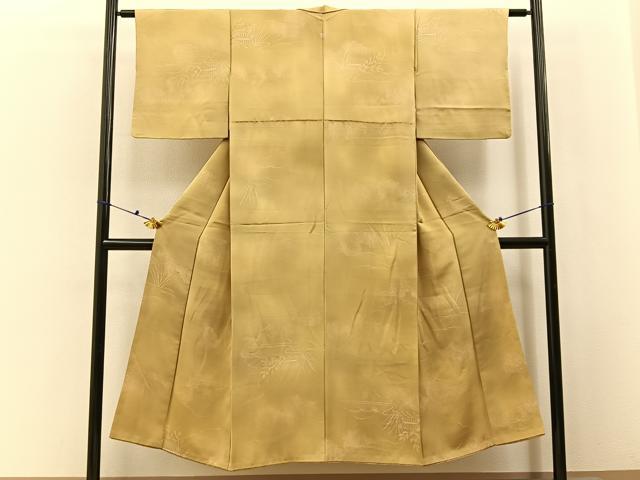 平和屋着物■上質な小紋　草葉文　暈し染め　正絹　逸品　BAAX6634hj