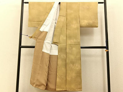 平和屋着物■上質な小紋　草葉文　暈し染め　正絹　逸品　BAAX6634hj