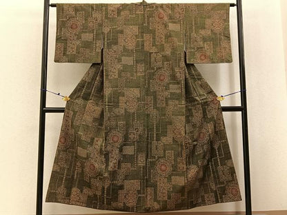 平和屋着物■上質な紬　宝相華　正絹　逸品　BAAX6636hj