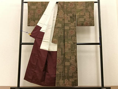 平和屋着物■上質な紬　宝相華　正絹　逸品　BAAX6636hj